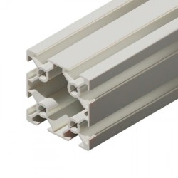 پروفیل آلومینیومی شیاردار 40*40 سبک (هشت شیار) آنودایز نقره‌ای