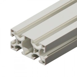 پروفیل آلومینیومی شیاردار 80*40 سبک آنودایز نقره‌ای