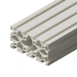 پروفیل آلومینیومی شیاردار 120*60 آنودایز نقره‌ای